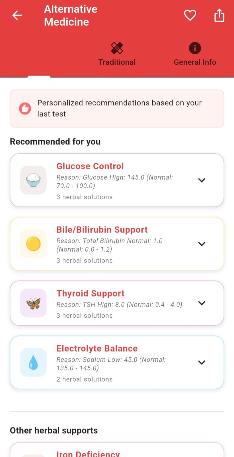 HemoAI alternative medicine recommendations